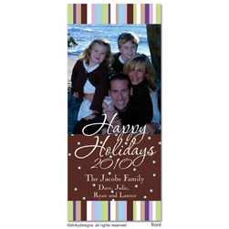 Cocoa Sage Dots Christmas Digital Photo Announcement Cards