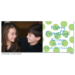 Lime Holiday Dots Christmas Digital Photo Announcement Cards