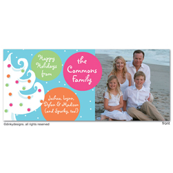 Blue - White Christmas Digital Photo Announcement Cards