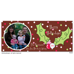 Pink Berry Holiday Christmas Digital Photo Announcement Cards