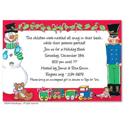 Candy Cane Characters Invitation Cards
