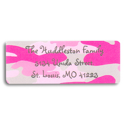Pink Camouflage Return Address Labels