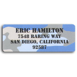 Blue Camouflage Return Address Labels