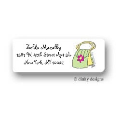 Girly Green Purse Return Address Labels