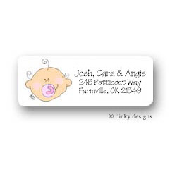 Baby Girl Return Address Labels