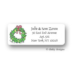 Wreath Return Address Labels