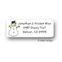 Snowman & Mittens Return Address Labels