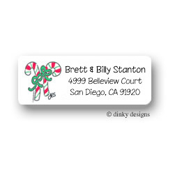 Candy Cane Return Address Labels
