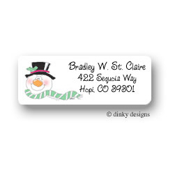 Smiling Snowman Return Address Labels