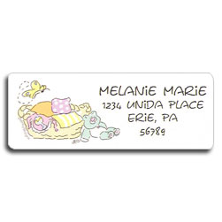 Little Girl's Clothesline Return Address Labels
