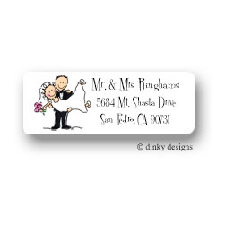 Bridal Dick & Jane Return Address Labels
