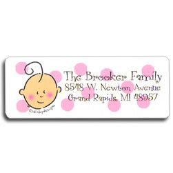 Pink Buds & Baby Return Address Labels