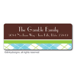 Chocolate Argyle Return Address Labels
