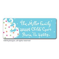 Blue - White Christmas Return Address Labels
