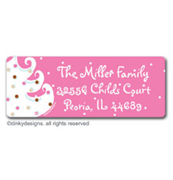 Pink - White Christmas Return Address Labels