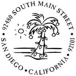 Holiday Palm Tree Personalized Stamper