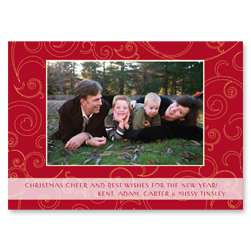 Gold and Red Swirls Digital Photo Cards