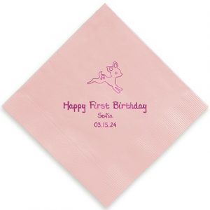 Perfect baby shower napkin: Animal Foil Pressed Napkin from giftsin24.com ships in 24 hours.