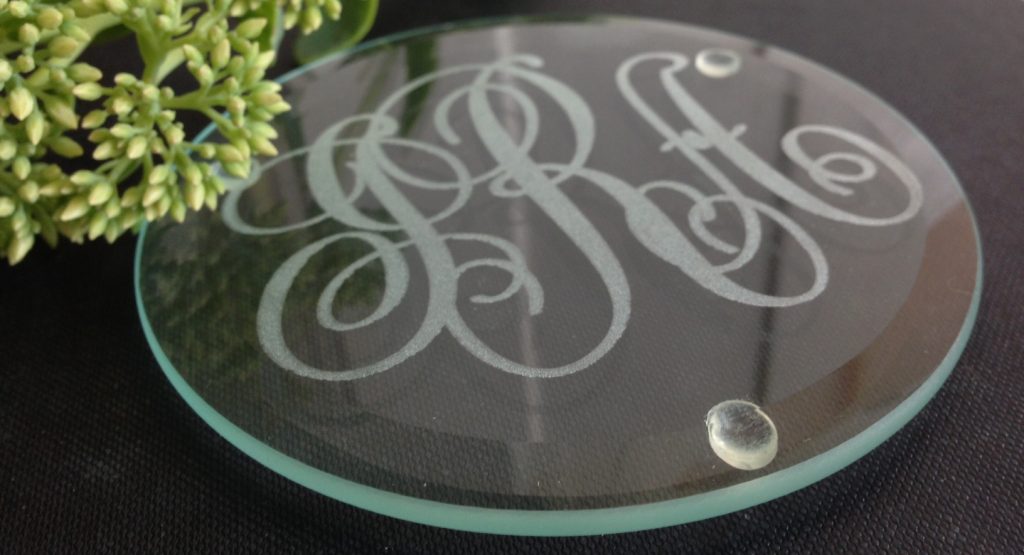 Choose monogrammed coasters for newlyweds and housewarming gifts