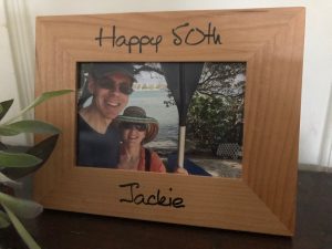 This personalized, printed picture frame is from Giftsin24.