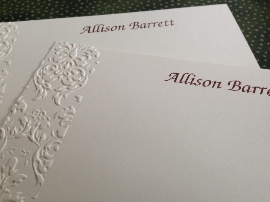 A personalized flat card, or correspondence card, is a traditional gift that anyone would appreciate.