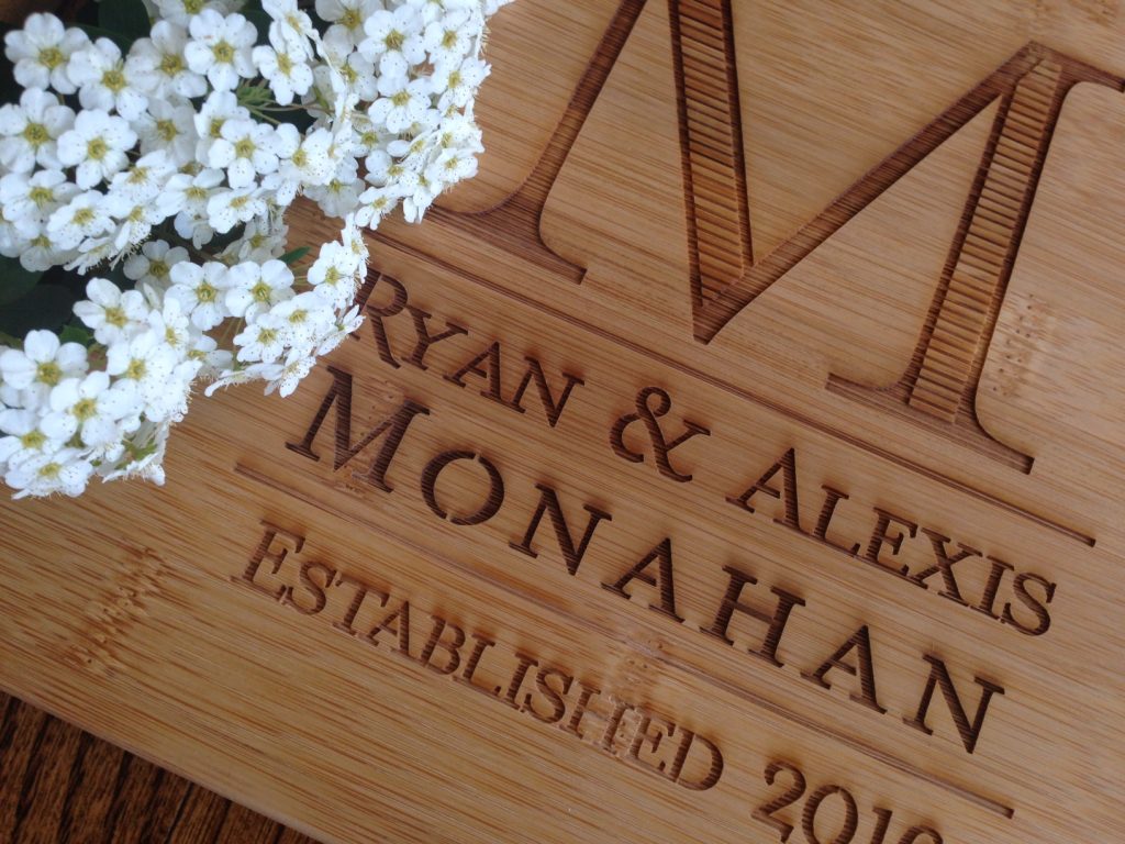 Look no further for affordable, engraved cutting boards. They make perfect wedding gifts.