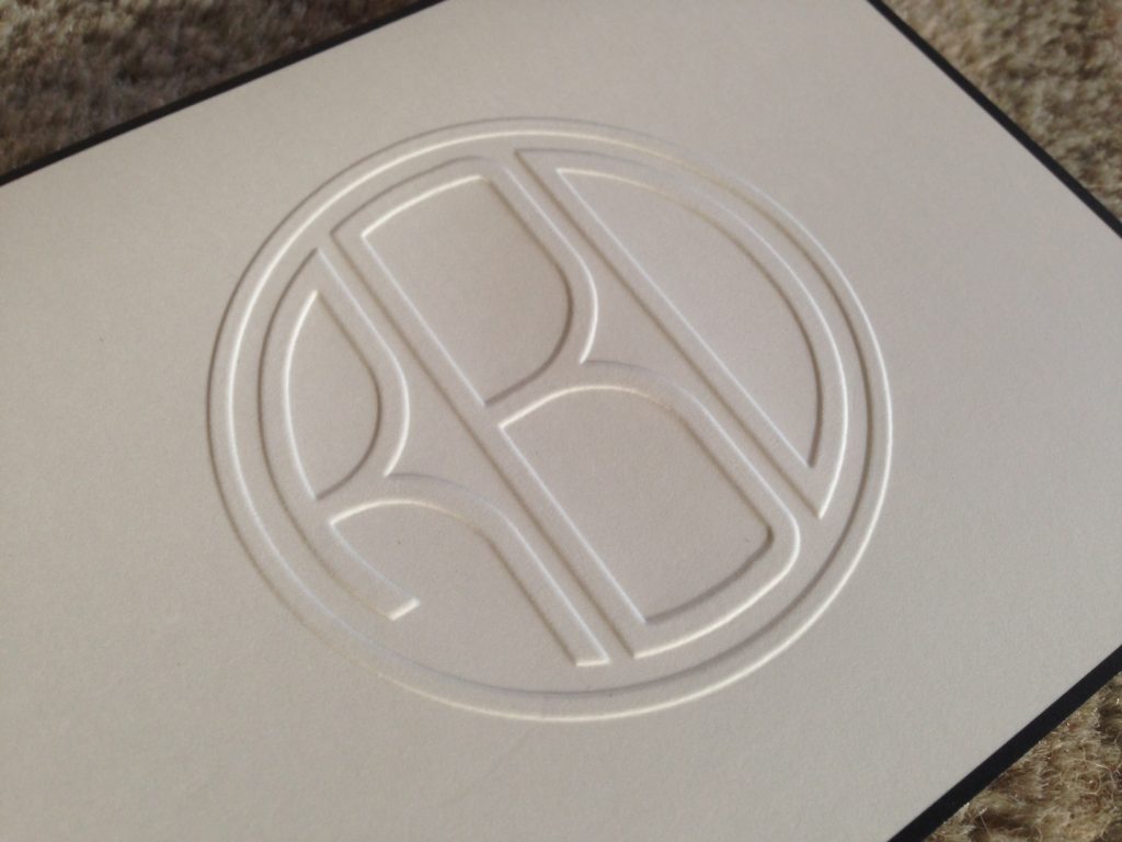 At Giftsin24, Monogramming can be embossed or printed in raised-ink.