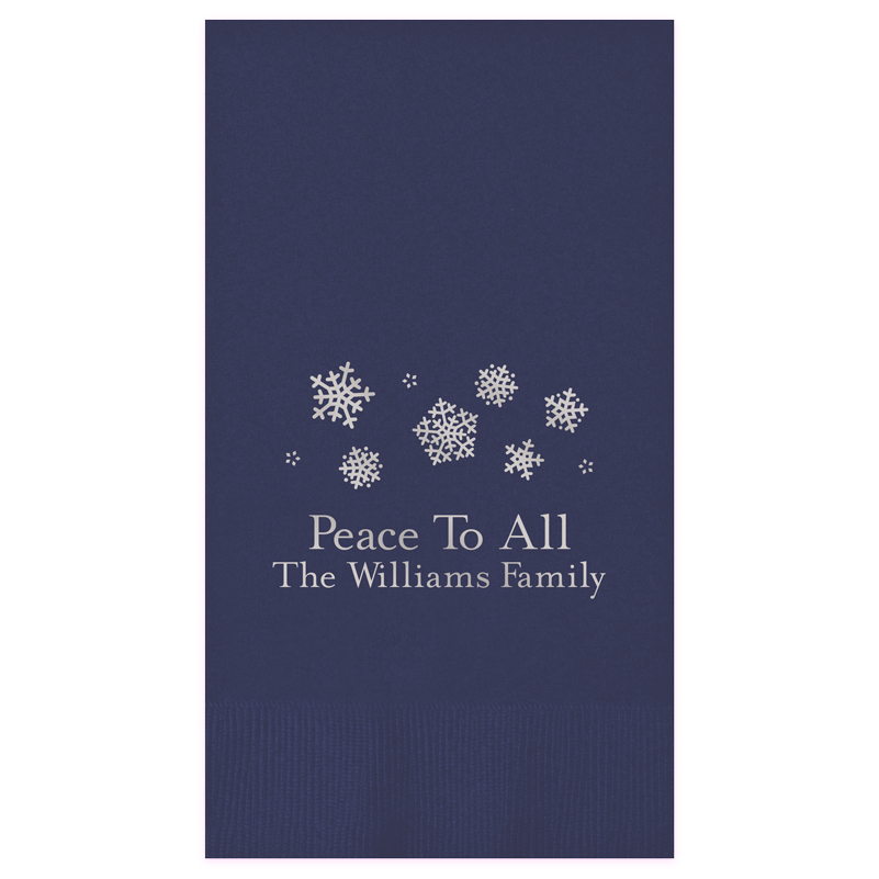 Yuletide personalized guest towel ships in 24 hours.