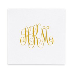 Delavan Monogram Airlaid Napkin - Foil-Pressed Delavan Monogram Airlaid Napkin - Foil-Pressed