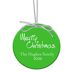 Merry Christmas Keepsake Ornament - Circle