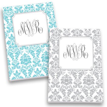 Damask Monogram Personalized Journal Set