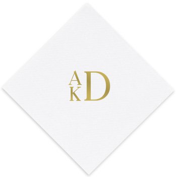 Stacked Monogram Luxury AirLaid Napkin - Foil-Pressed