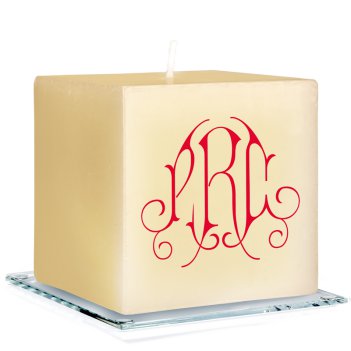 Victoria Monogram Personalized Candle - Printed Raised Ink