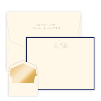 Wheaton Monogram Card - Embossed