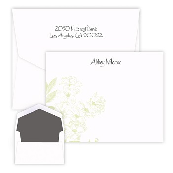 Green Botanical Card - Raised Ink