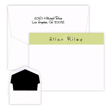 Green Scroll Delicate Card - Raised Ink