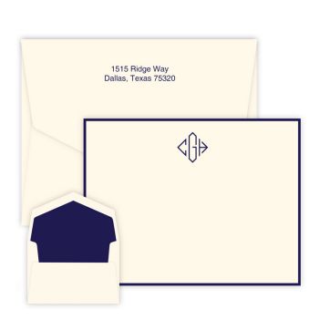 Diamond Monogram Card - Raised Ink