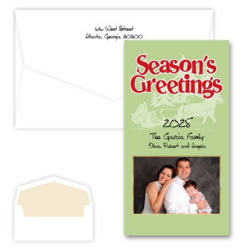 Seasons Greetings Sleigh Photo Card