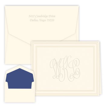 Tradition Monogram Note - Embossed