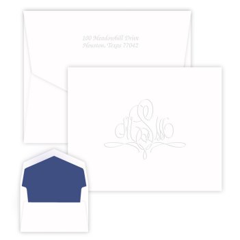 Paris Monogram Note - Embossed