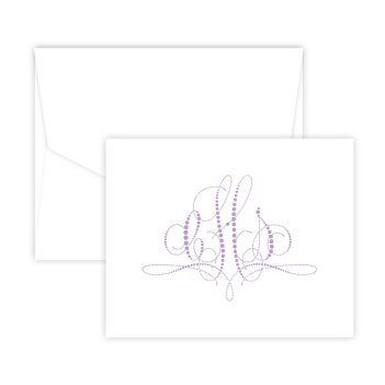 Pearls of Paris Monogram Note - Digital Print - Fairfax Stationery
