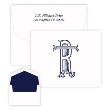 Unity Two Letter Monogram Note - Raised Ink