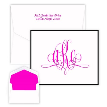 Paris Monogram Note - Raised Ink