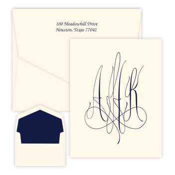 Roberta Monogram Oversized Note - Raised Ink