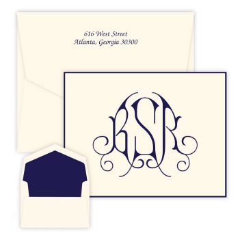 Victoria Monogram Oversized Note - Raised Ink