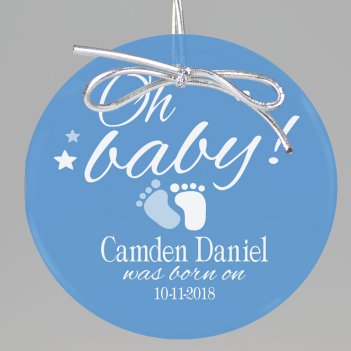 Oh Baby Boy Keepsake Printed Ornament