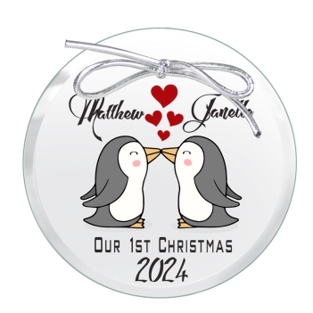 Waddle Together Christmas Printed Ornament