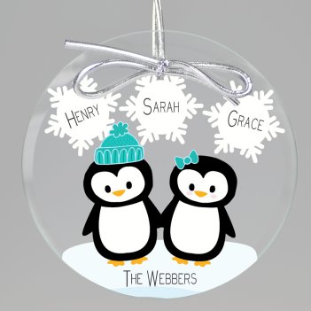 Penguin Love Keepsake Printed Ornament
