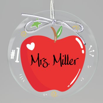 Apple A Day Teacher Keepsake Printed Ornament 