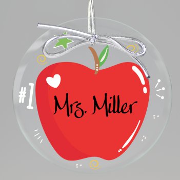 Apple A Day Teacher Keepsake Printed Ornament